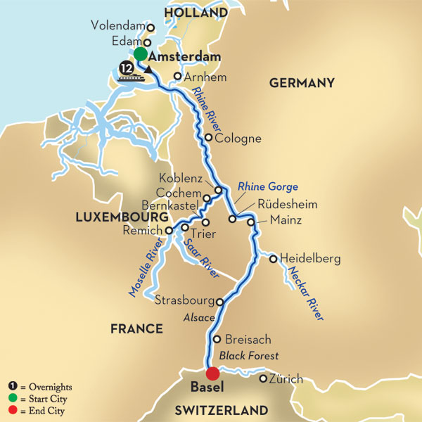 The Rhine and Moselle Map
